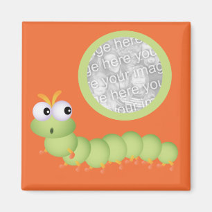 Cute Squiggly Worm Photo Magnet