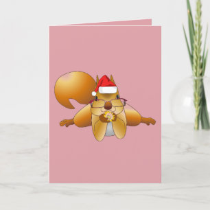 CUTE SQUIRREL ART CHRISTMAS CARD