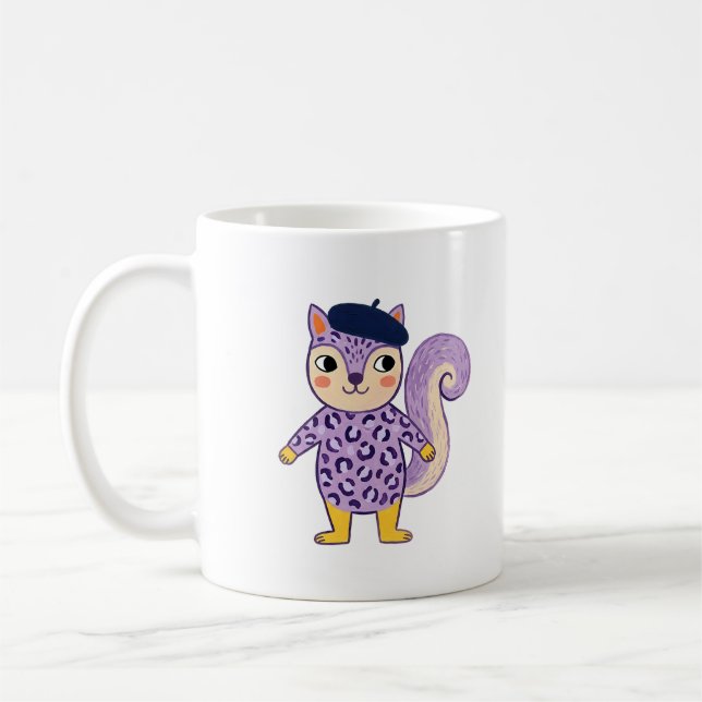 Cute Squirrel Beret Mug (Left)