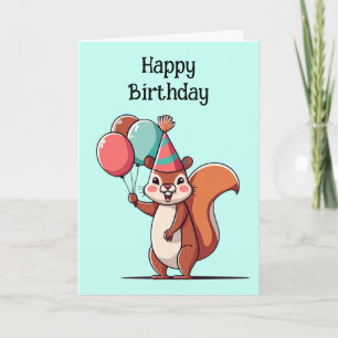 Cute Squirrel Birthday Card