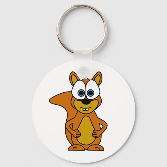 Cute Squirrel Cartoon Key Ring (Front)
