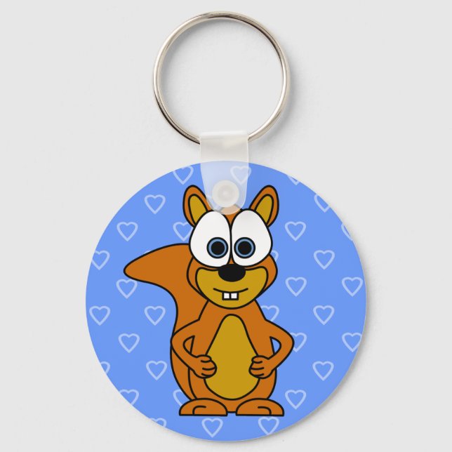 Cute Squirrel Cartoon Key Ring (Front)
