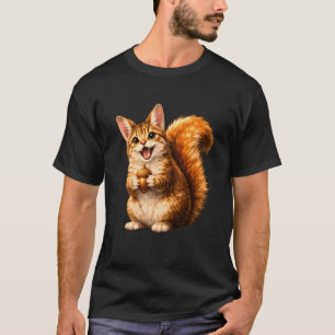 Cute Squirrel Cat Funny Hybrid Animal Meme T-Shirt