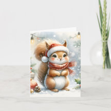 Cute Squirrel Christmas Card – Adorable Holiday