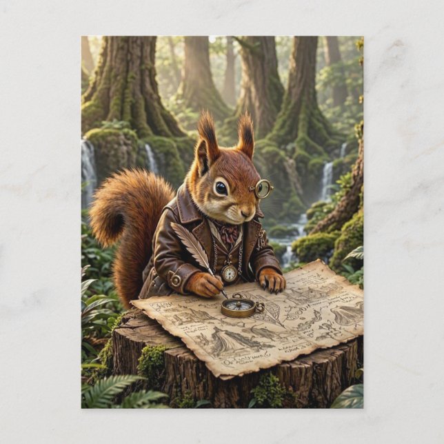 Cute Squirrel Explorer Postcard (Front)