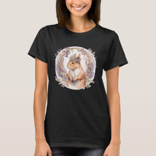 Cute Squirrel Flower Crown Boho Aesthetic Animal T-Shirt