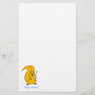 Cute Squirrel Happy Camper Summer Camp Stationery