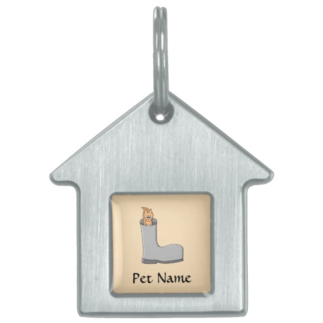 Cute Squirrel in a Boot. Pet Tag (Front)