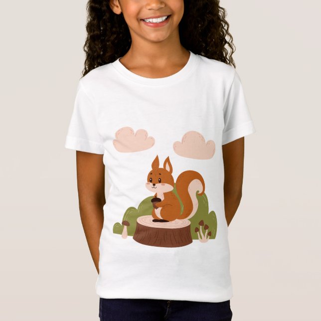 Cute squirrel in the forest T-Shirt (Front)