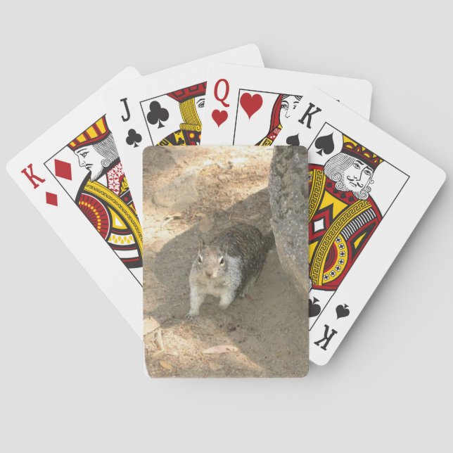 Cute Squirrel in Yosemite, California Playing Cards (Back)
