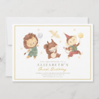 Cute Squirrel ,lion and monkey First Birthday