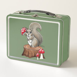Cute Squirrel Metal Lunchbox for kids, teens