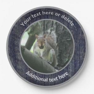 Cute Squirrel Nature Art Personalised Party   Paper Plate
