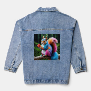 Cute Squirrel On The Branch-19274 Denim Jacket