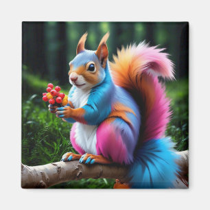 Cute Squirrel On The Branch-19274 Magnet