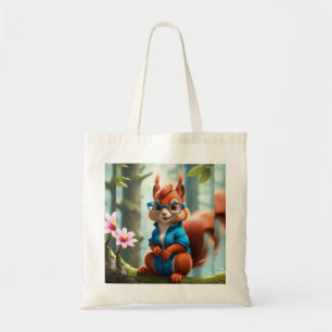 Cute Squirrel on the Branch of Tree-57400 Tote Bag
