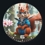 Cute Squirrel on the Branch of Tree Large Clock<br><div class="desc">Cute Squirrel on the Branch of Tree</div>