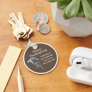 Cute Squirrel Photo Happy Thanksgiving Day         Key Ring