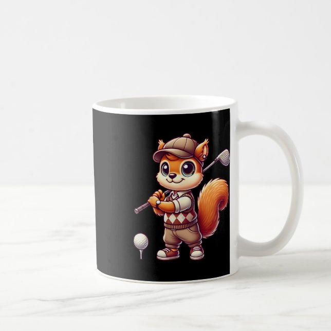 Cute Squirrel Playing Golf Golfer Golfing Men Wome Coffee Mug (Right)