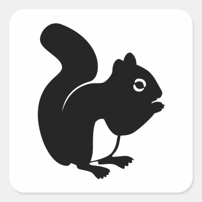 Cute Squirrel Square Sticker (Front)