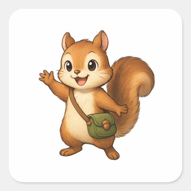 Cute Squirrel Sticker – Okojo and Friends (Front)