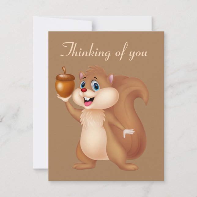 Cute squirrel Thinking of you Card (Front)