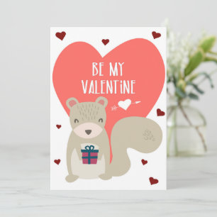 Cute squirrel Valentine greeting Card