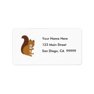 Cute Squirrel Waving at You Label