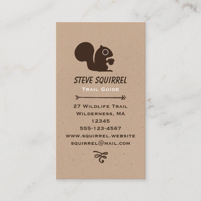 Cute Squirrel with Acorn | Wildlife Wild Animal Business Card (Front)