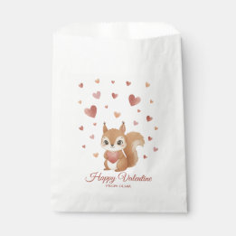 Cute Squirrel with Heart Valentine's Day Favour Bags