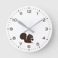 Cute Squirrel with Hours and Minutes