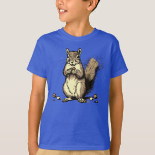 Cute Squirrel with its nuts for Animal Lovers T-Shirt