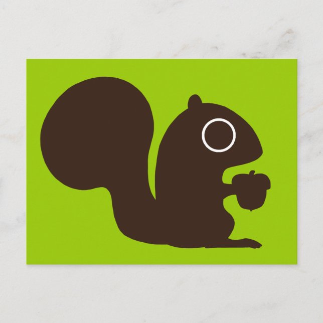 Cute Squirrel with Nut Woodland Animal Lover's Postcard (Front)