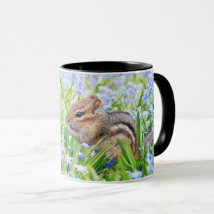 Cute Squirrel with Wild Flowers – Nature-Inspired Mug