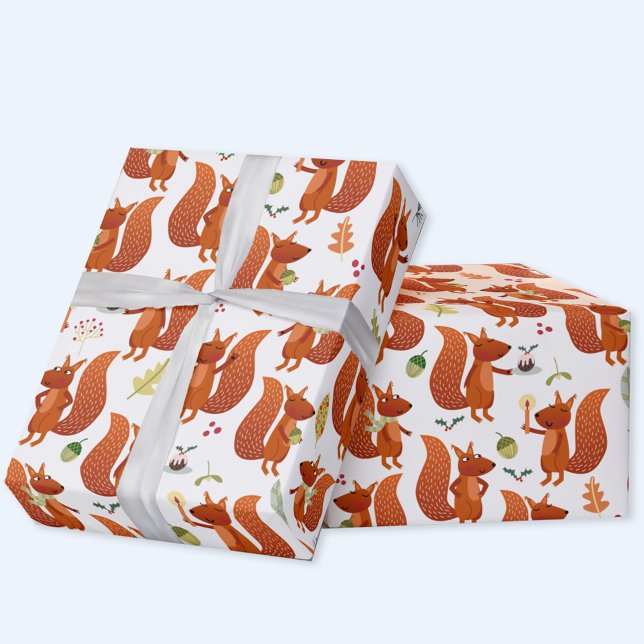 Cute Squirrel Wrapping Paper (Squirrel gift wrap paper roll for animal lovers)