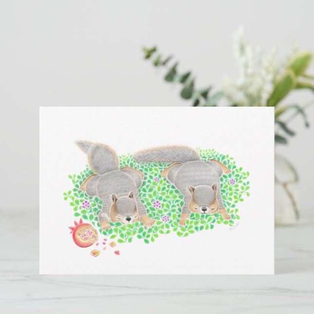 Cute Squirrels Any Occasion  Note Card (Standing Front)