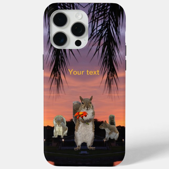 Cute Squirrels at Tropical sunset  Case-Mate iPhone Case (Back)