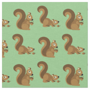 Cute Squirrels Kids Cartoon Fabric