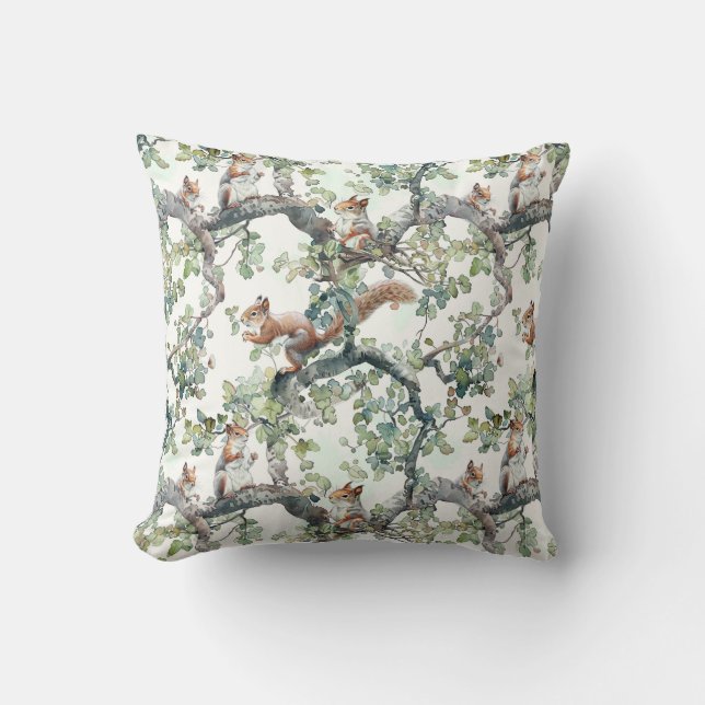 Cute squirrels pattern cushion (Front)