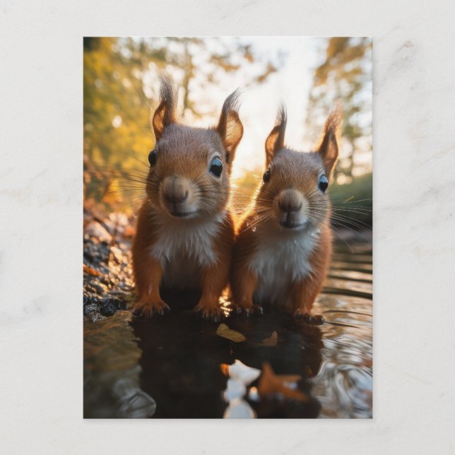 Cute Squirrels Postcard (Front)