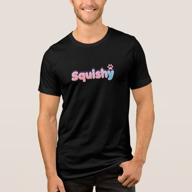 Cute Squishy Pug Design Tri-Blend Shirt (Front)