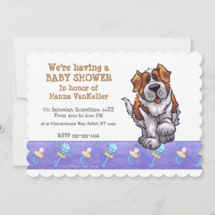 Cute St. Bernard Baby Shower Invitation