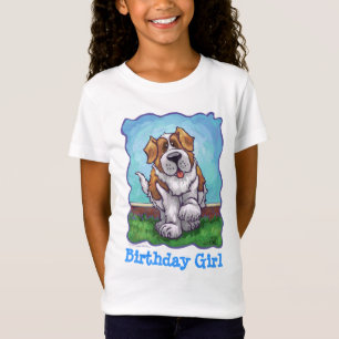 Cute St. Bernard Birthday Girl Tees