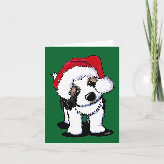 Cute St. Bernard Christmas Holiday Card (Front)