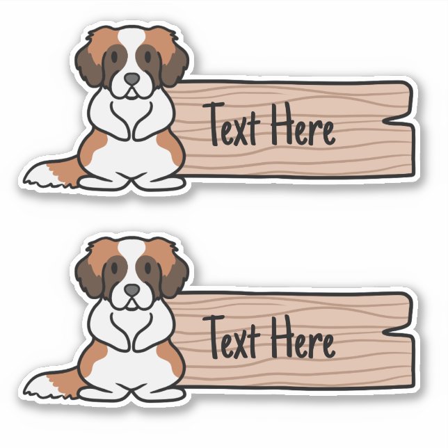 Cute St Bernard Label  (Front)