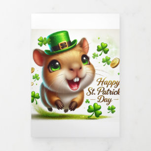 Cute St Patrick's Day card with Capybara
