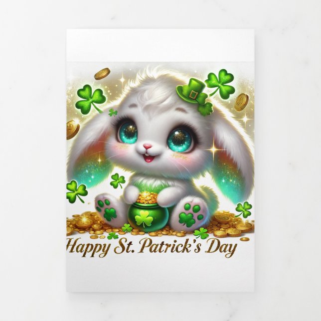 Cute St Patrick's Day card with Festive Bunny  (Cover)