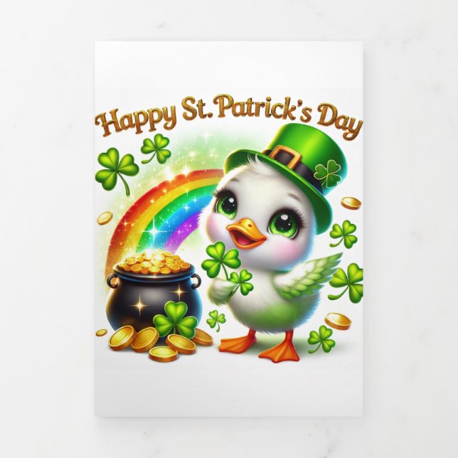 Cute St Patrick's Day card with Festive Duck  (Cover)