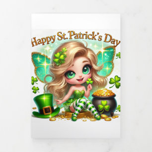 Cute St Patrick's Day card with Festive Fairy 