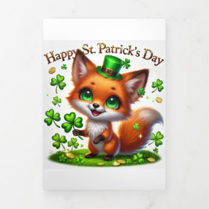 Cute St Patrick's Day card with Fox 